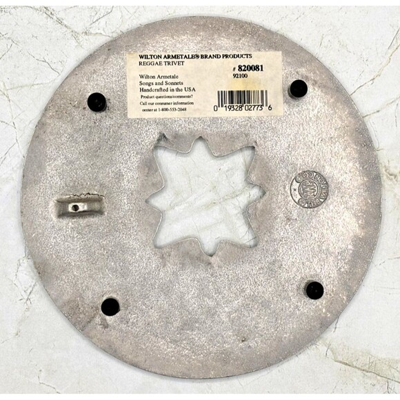 Wilton Armetale Reggae Trivet Pewter Metal Holloware 7" Diameter #820081 Discont - Picture 2 of 12